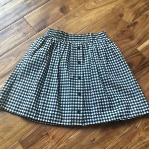 Vintage 90s black and white gingham skirt